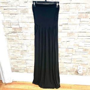 Strapless black maxi dress
